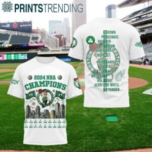 2024 Boston Celtics Champions Boston's City Skyline Name 3D shirt 1 4