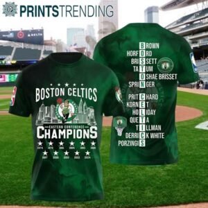2024 Eastern Conference Champions Boston Celtics Special Design 3D T Shirt 1 4