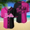 Barbie Baseball Jersey Pink And Black Movies Fans Hawaaian Shirt Hawaiian Shirt 1