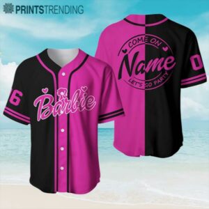 Custom Name Barbie Baseball Jersey Fan Gifts Aloha Shirt Aloha Shirt 1