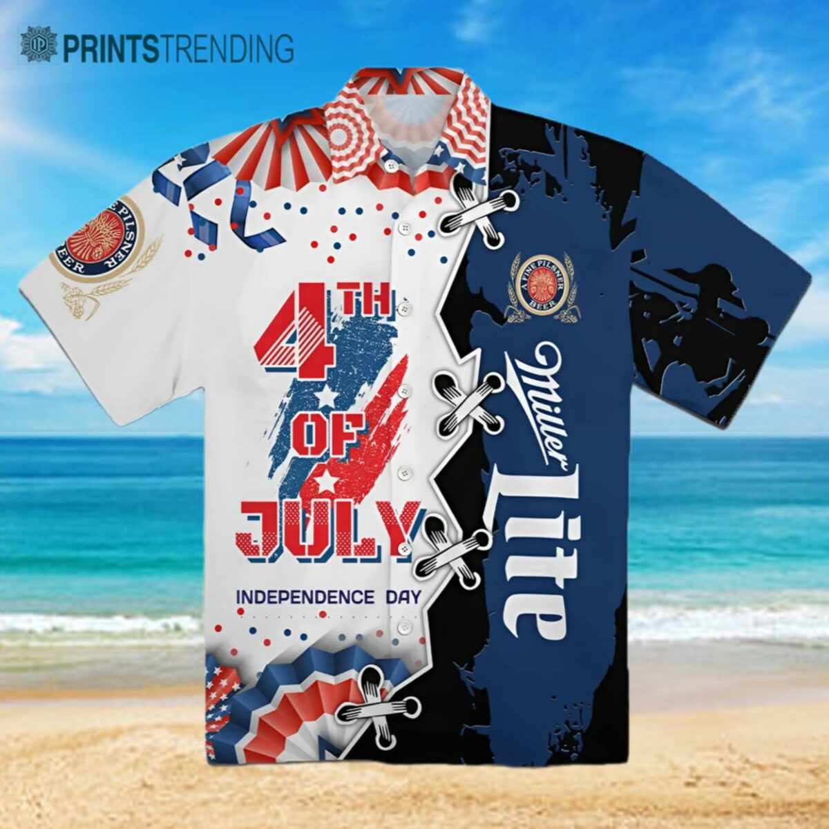 Miller Lite 4th Of July Hawaiian Shirt