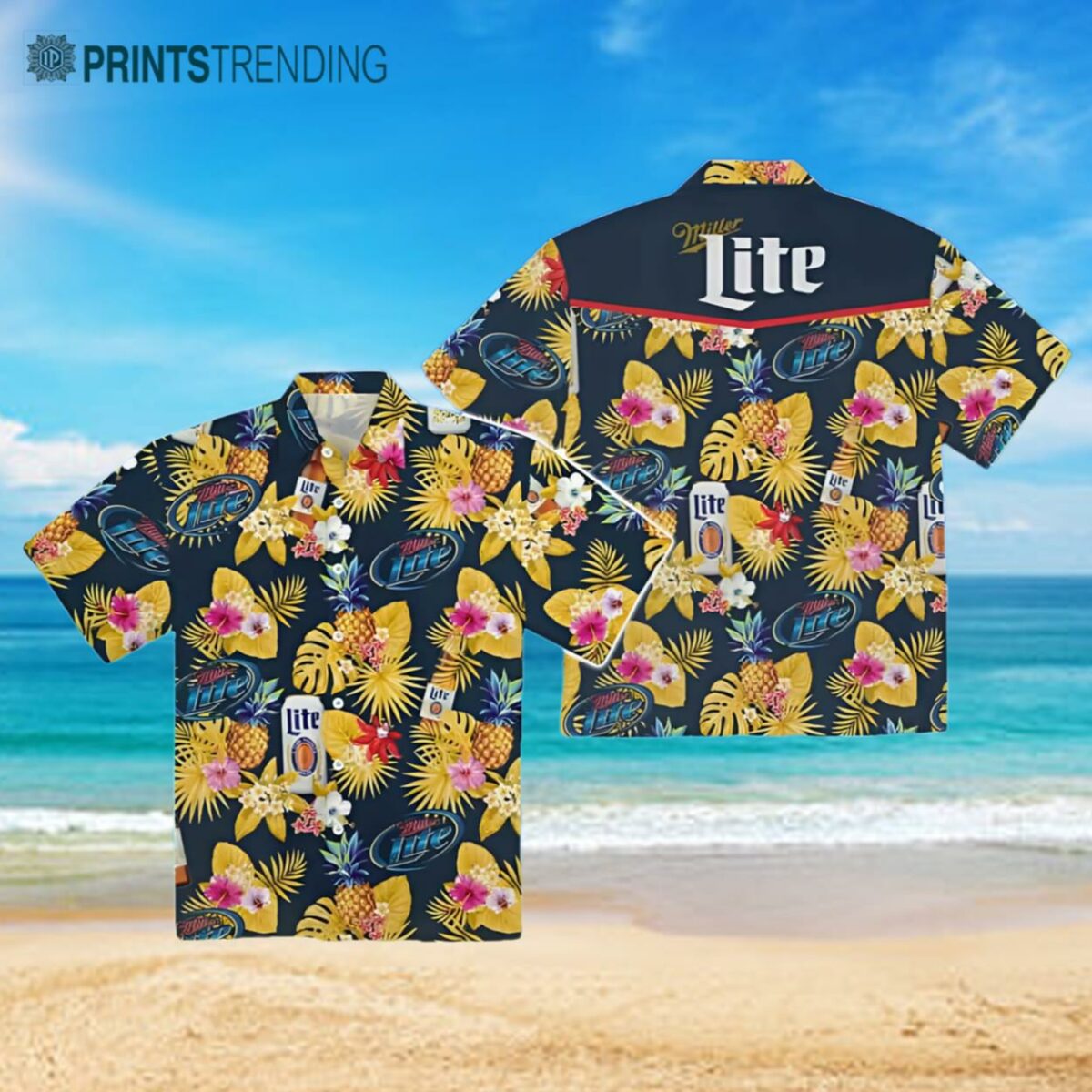 Miller Lite Pineapple Hawaiian Shirt