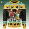 Christmas Wu Tang Clan Yellow Green Black Knitting Pattern Ugly Christmas Sweater 1 1