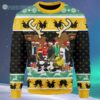 Christmas Wu Tang Clan Yellow Green Black Knitting Pattern Ugly Christmas Sweater 4 4