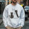 Halloween Ghost Cat Shirt Black Cat Lover 3 Sweatshirt