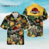 Jurassic Park Dinosaur Tropical Floral Hawaiian Shirt Aloha Shirt Aloha Shirt