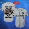 Las Vegas Raiders Baseball Jersey NFL Gifts Custom Name and Number 4 3