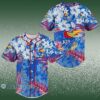 NCAA Kansas Jayhawks Baseball Jersey Hibiscus Flowers 2 3