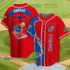 NCAA Kansas Jayhawks Baseball Jersey Rugby Ball In Blue Fire Gift For Fans 1 1