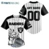 NFL Las Vegas Raiders Custom Name And Number FireBall Baseball Jersey 3 2