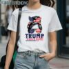 Trump Girl No Apologies Messy Bun Trump 2024 American Flag Shirt 1 Shirts