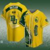 Yellow NCAA Baylor Bears Baseball Jersey Flaming Ball Gift 0