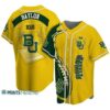 Yellow NCAA Baylor Bears Baseball Jersey Flaming Ball Gift 3 2