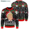 Lets Go Brandon Ugly Christmas Sweater 3D Funny Trump Gift For Xmas Holiday 2 2