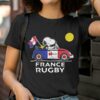 Snoopy And Woodstock Drives Car France Rugby Flag Shirt 2 T Shirt