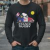 Snoopy And Woodstock Drives Car France Rugby Flag Shirt 4 Long Sleeve