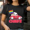 Snoopy And Woodstock Drives Car Kansas City Chiefs Pride Flag Shirt 2 T Shirt