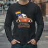 Snoopy And Woodstock Drives Car San Francisco Giants Pride Flag Shirt 4 Long Sleeve