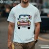 Snoopy Drivers Car With American Flag Shirt 1 Men Shirt