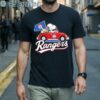 Snoopy Drives Car With Texas Rangers Flag Shirt 1 Men Shirts