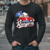 Snoopy Drives Car With Texas Rangers Flag Shirt 4 Long Sleeve