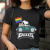 Snoopy Woodstock Drives Car Philadelphia Eagles Pride Flag Shirt 2 T Shirt