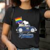 Snoopy and Woodstock Driving Car New York Yankees Pride Flag shirt 2 T Shirt