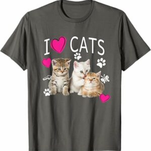 I Love Cats Shirt Cat lover I love Kittens T shirt Gift T Shirt