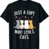 Just A Girl Who Loves Cats Cute Cat Lover T Shirt